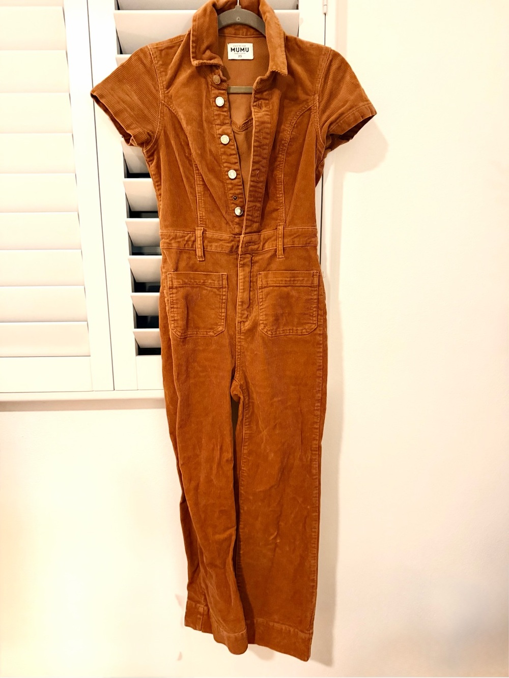 Show Me Your MuMu Rust Corduroy Boot Cut Jumpsuit XS